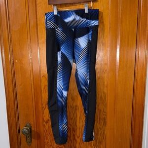 LuLaRoe Rise Blue and Black Leggings SZ M
